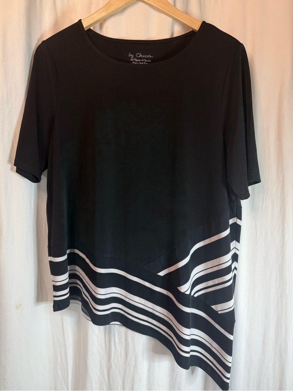 Chico's Asymmetrical Stripe Tunic